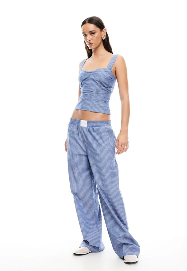 Women Lioness Fashion Pants COBAIN PANT Navy Stripe Women Lioness Fashion Pants COBAIN PANT Navy Stripe
