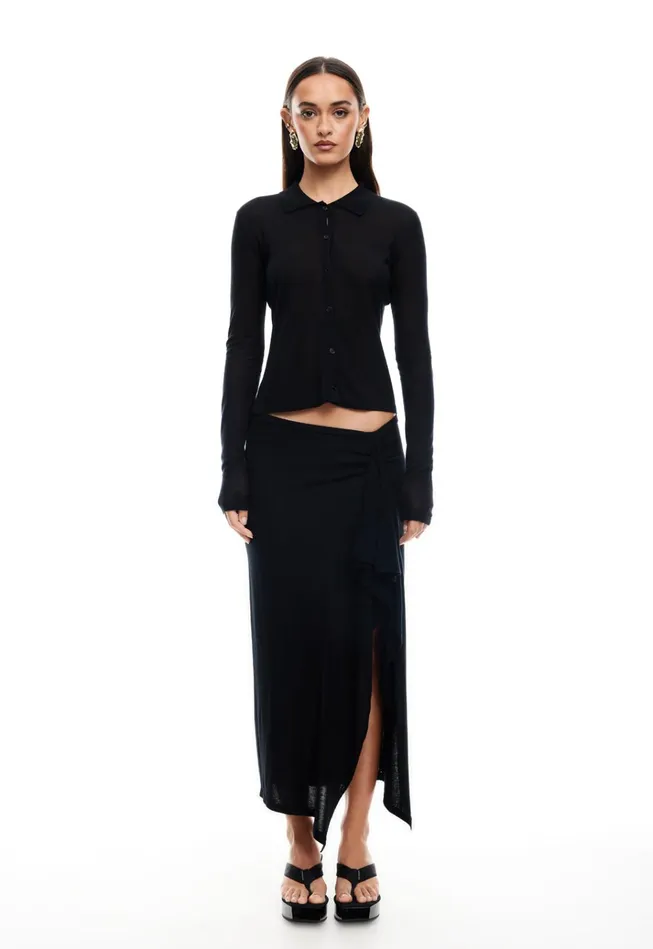 Women Lioness Fashion Sets and Coords BANKS LONG SLEEVE TOP Onyx