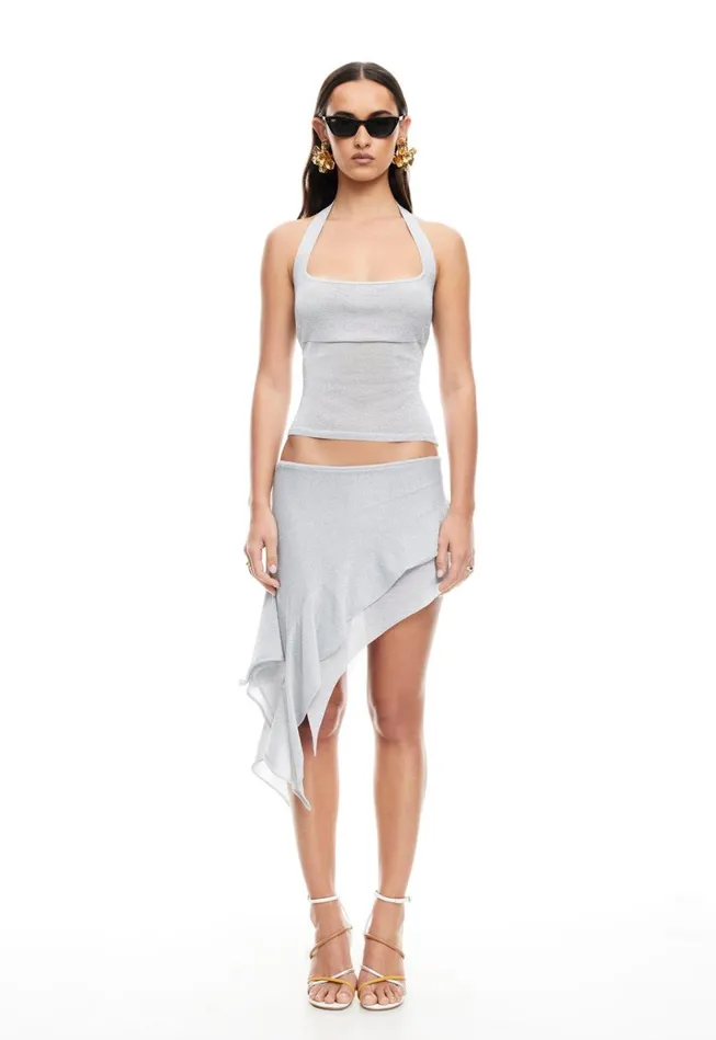 Women Lioness Fashion Skirts PALISADES MINI SKIRT Silver Women Lioness Fashion Skirts PALISADES MINI SKIRT Silver