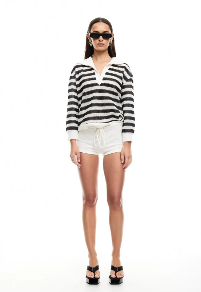 Women Lioness Fashion Tops BANKS CROPPED JERSEY Ivory Stripe Women Lioness Fashion Tops BANKS CROPPED JERSEY Ivory Stripe