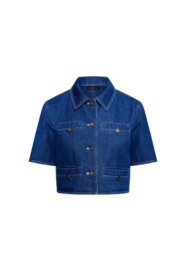 Women Lioness Fashion Tops HALSTON DENIM TOP Blue Denim Women Lioness Fashion Tops HALSTON DENIM TOP Blue Denim