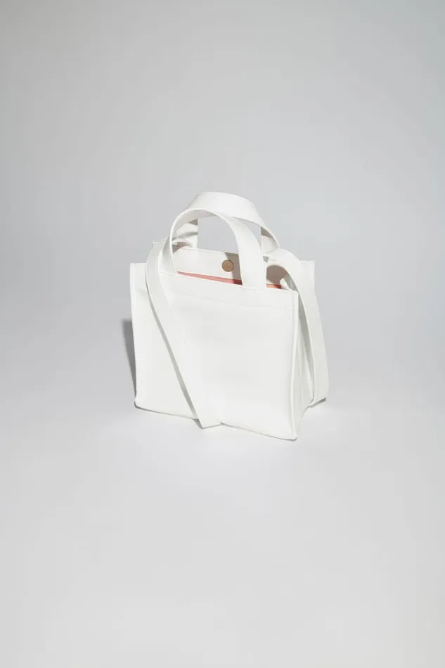 Women Logo Mini Shoulder Tote Bag White Acne Studios Bags