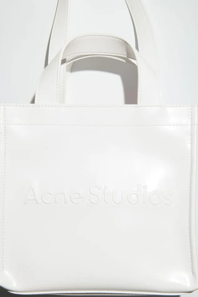 Women Logo Mini Shoulder Tote Bag White Acne Studios Bags