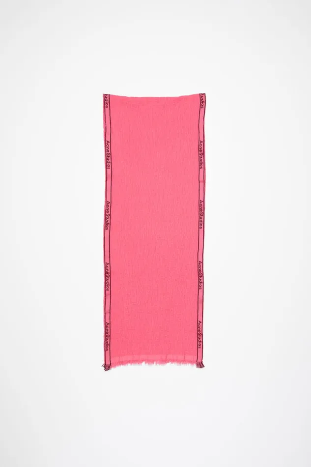 Women Logo Tape Scarf Pink Acne Studios Scarves