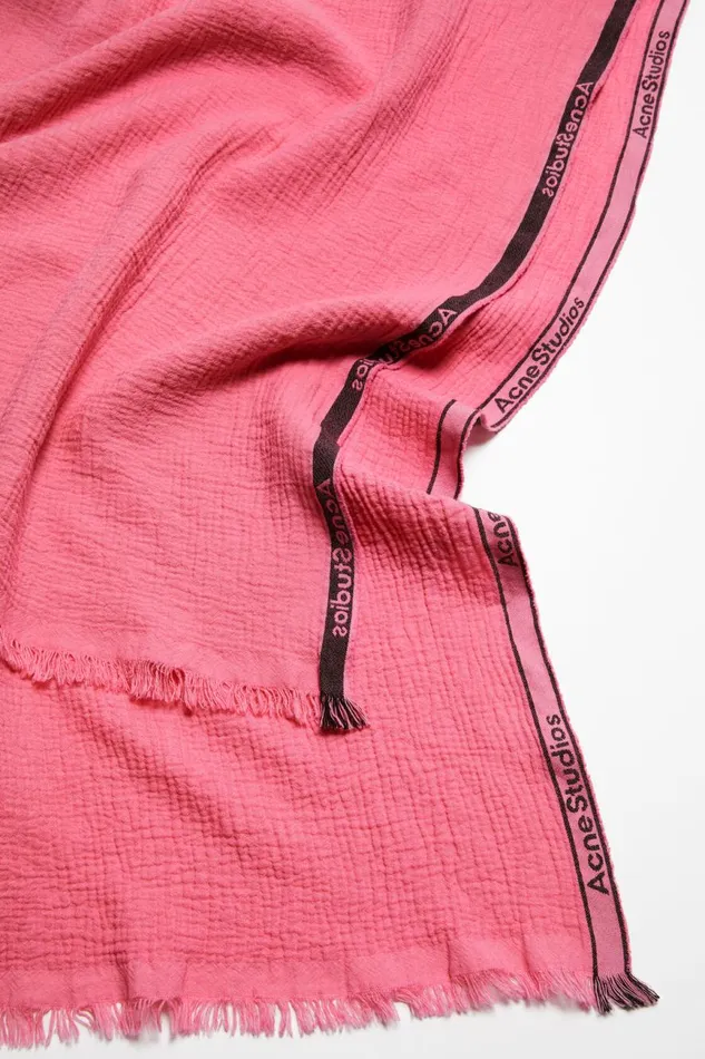 Women Logo Tape Scarf Pink Acne Studios Scarves