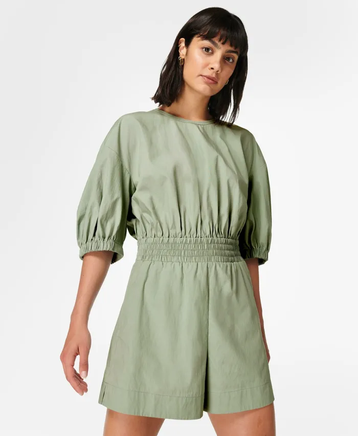 Women Loren Poplin Romper Eau De Nil Green Dresses and Jumpsuits Sweaty Betty