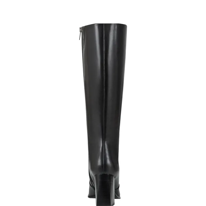 Women Marc Fisher Dreeam Block Heeled Boot Black Leather Boots