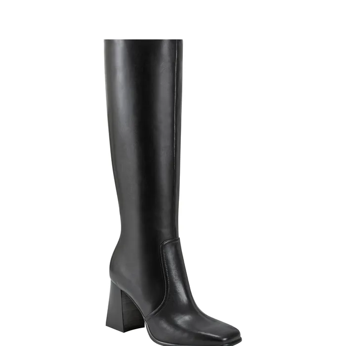 Women Marc Fisher Dreeam Block Heeled Boot Black Leather Boots