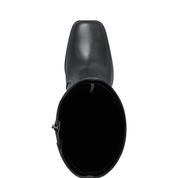 Women Marc Fisher Dreeam Block Heeled Boot Black Leather Boots