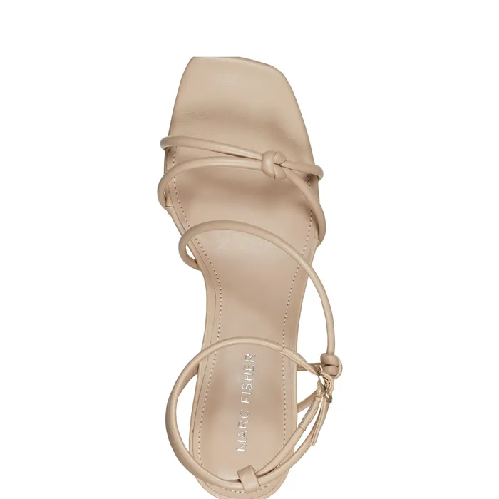 Women Marc Fisher Gurion Block Heel Sandal Light Natural Sandals