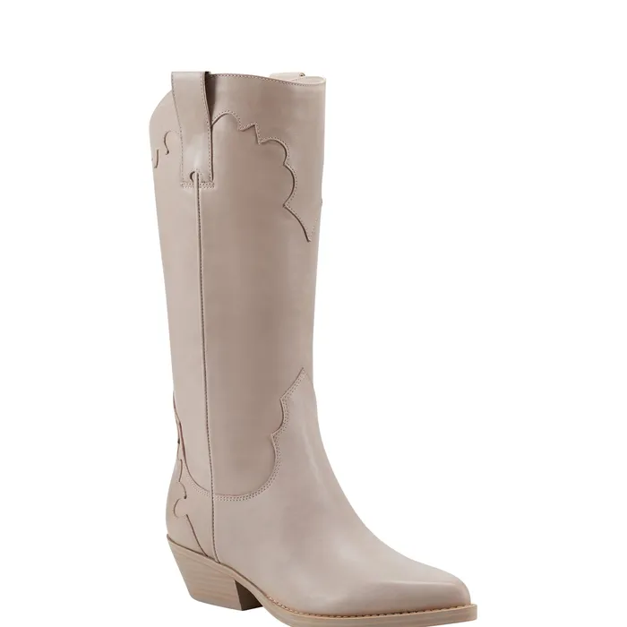 Women Marc Fisher Hilaria Western Boot Taupe Leather Boots