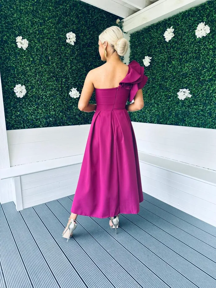 Women Maxi Canella Lane Trudy Detailed Occasion Dress Berry