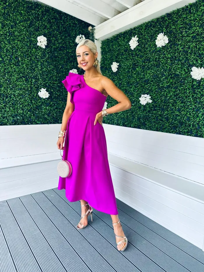 Women Maxi Canella Lane Trudy Detailed Occasion Dress Orchid