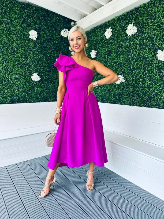 Women Maxi Canella Lane Trudy Detailed Occasion Dress Orchid