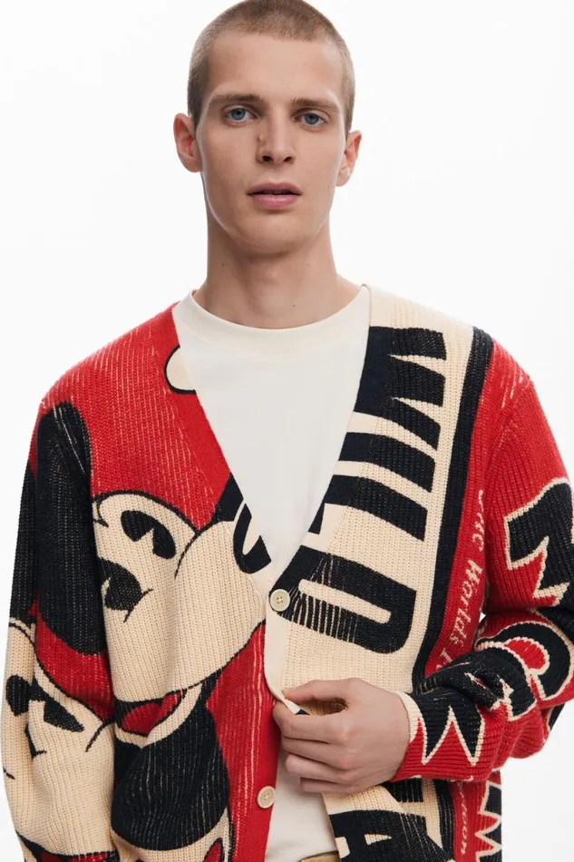 WomenMen Jumpers Desigual Mickey Mouse Cardigan