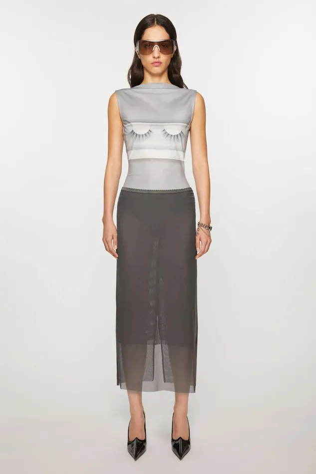 Women Mesh Skirt Anthracite Grey Acne Studios Skirts