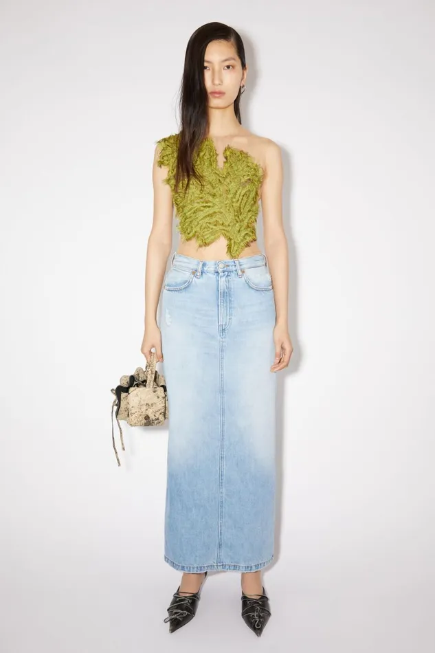 Women Midlength Denim Skirt Light Blue Acne Studios Skirts