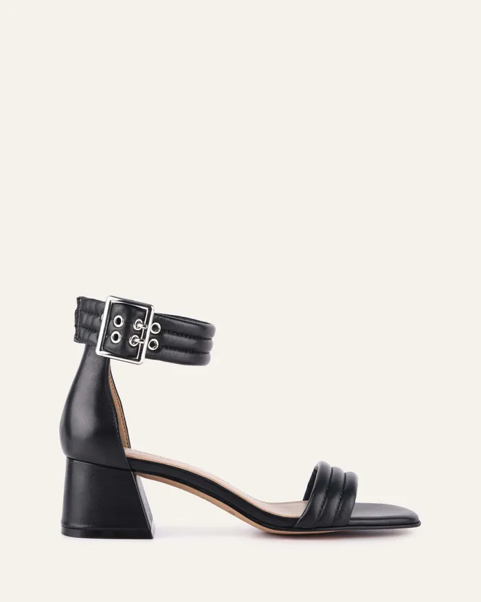 Women MID SANDALS jomercer Lyric mid heel sandals black leather