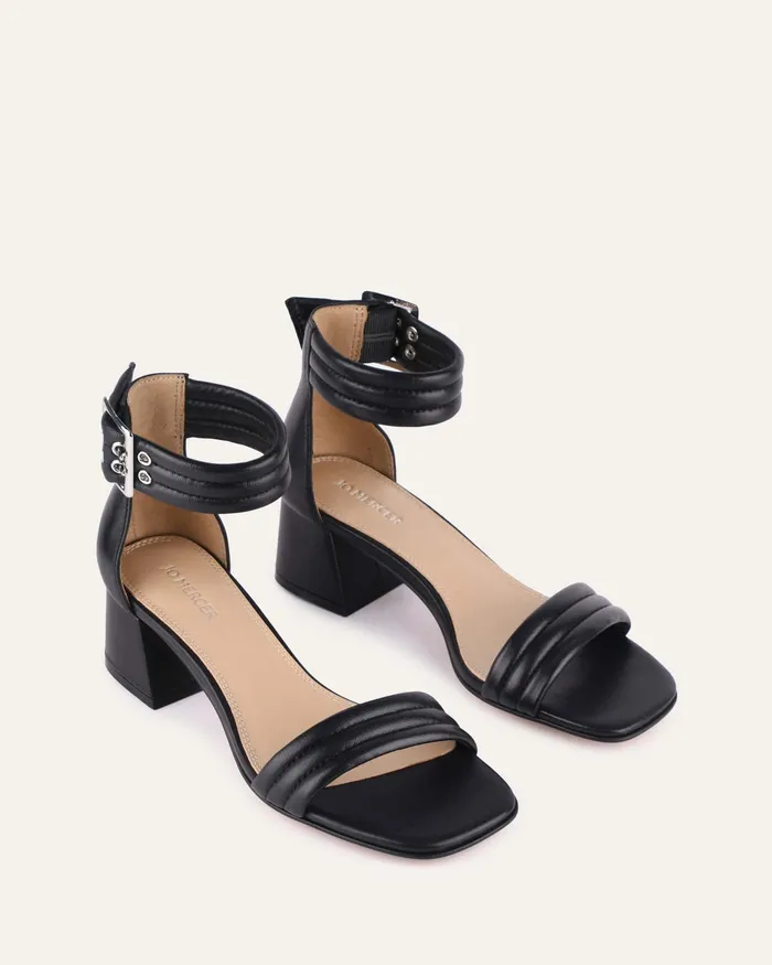 Women MID SANDALS jomercer Lyric mid heel sandals black leather Women MID SANDALS jomercer Lyric mid heel sandals black leather