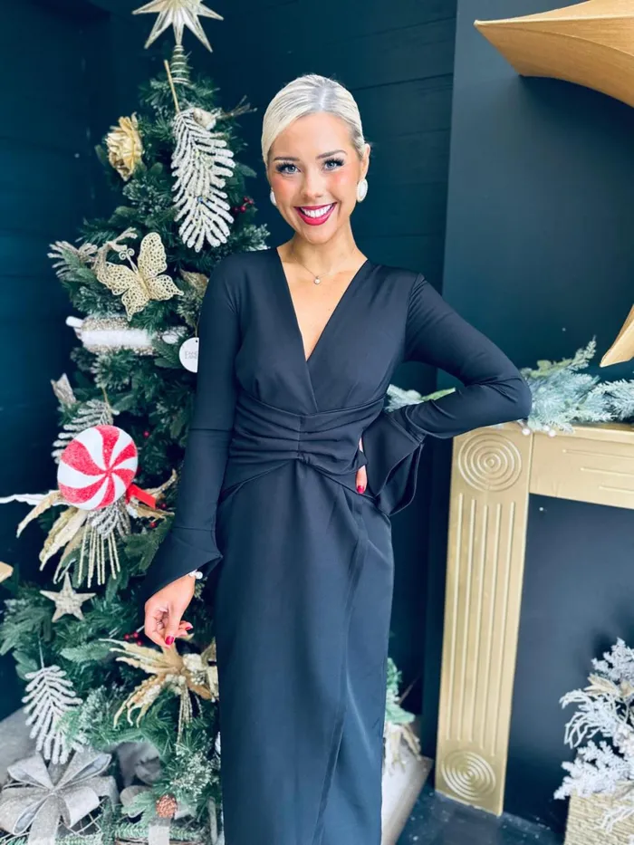 Women Midi Canella Lane Arabella Detailed Occasion Dress Black