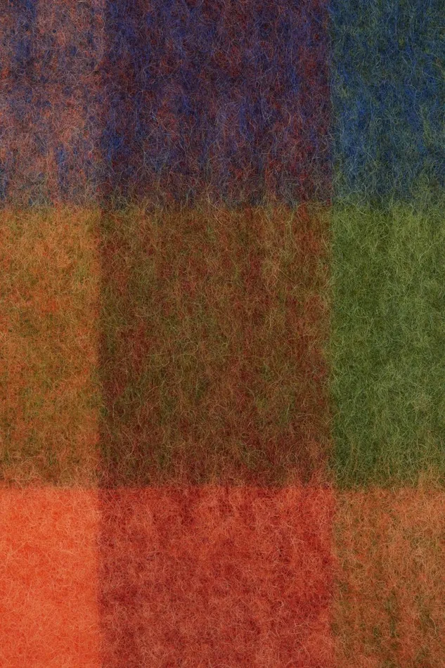 Women Mohair Checked Scarf Orangegreen Acne Studios Scarves