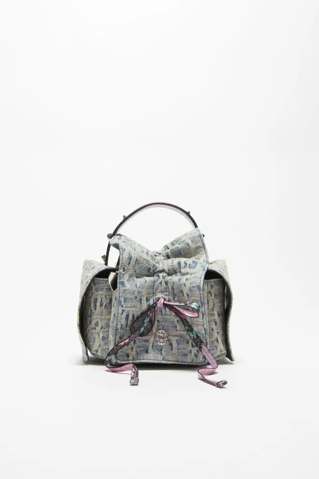 Women Monogram Multipocket Mini Bag Light Bluepink Acne Studios Bags