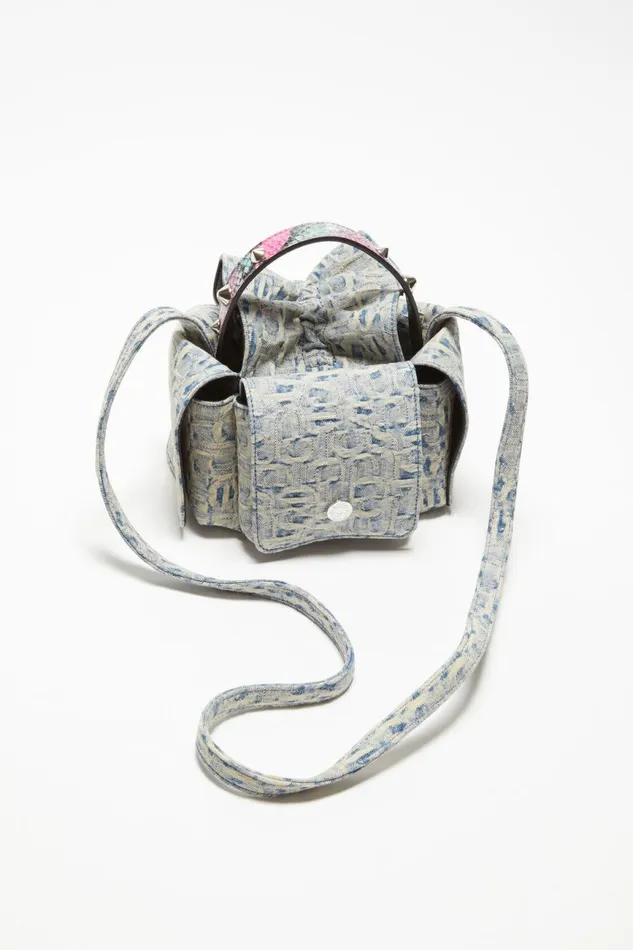 Women Monogram Multipocket Mini Bag Light Bluepink Acne Studios Bags