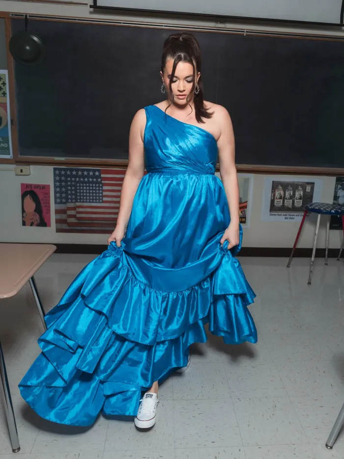 Women One Shoulder Asymmetrical Ruffle Hem Gown Turquoise Plus Size Dresses Mac Duggal Women One Shoulder Asymmetrical Ruffle Hem Gown Turquoise Plus Size Dresses Mac Duggal