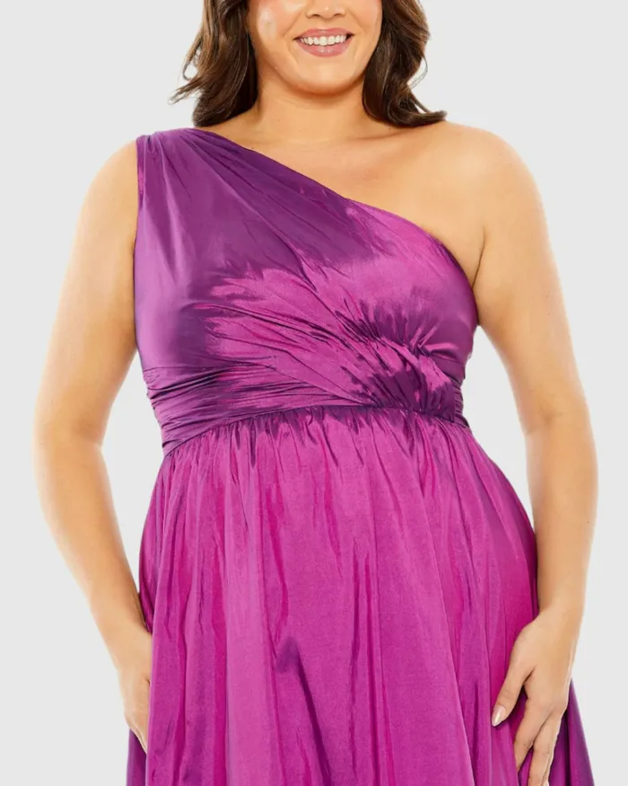 Women One Shoulder Asymmetrical Ruffle Hem Gown Turquoise Plus Size Dresses Mac Duggal Women One Shoulder Asymmetrical Ruffle Hem Gown Turquoise Plus Size Dresses Mac Duggal