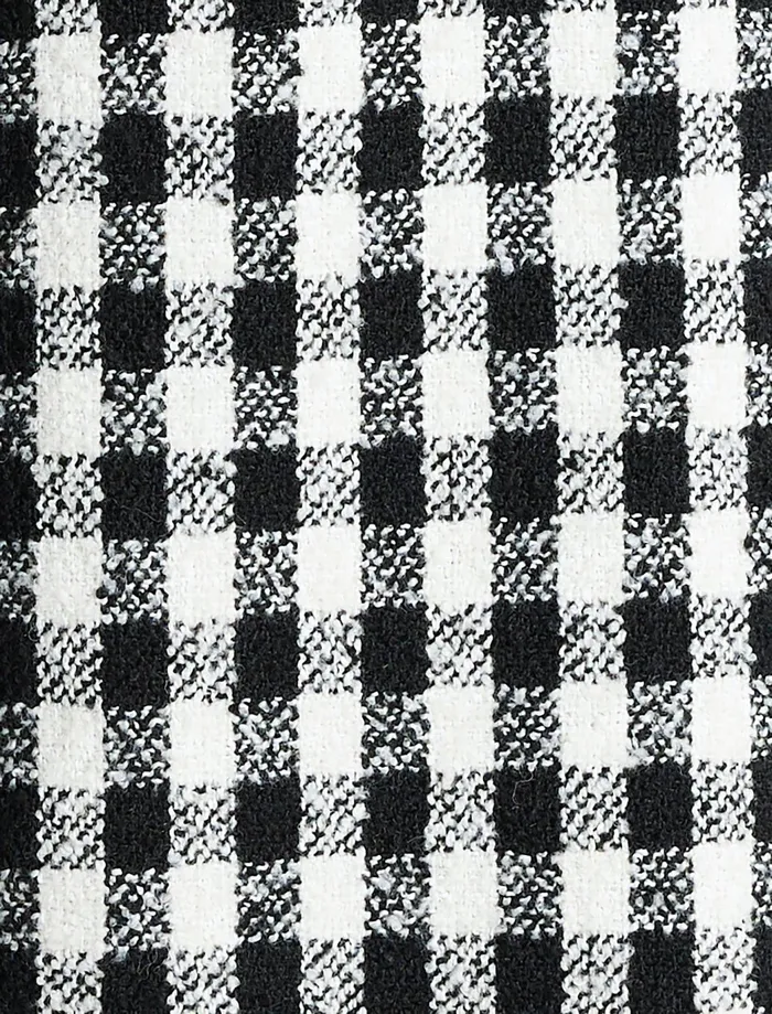 Women Outerwear BCBG IvoryBlack Checkered Coat Ivoryblk Checkered Plaid