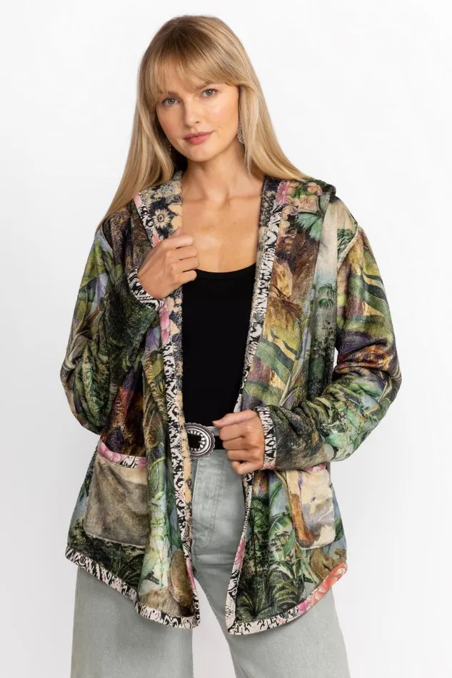Women Outerwear Johnny Was JOAN SHERPA JACKET Rawi Scarf Print