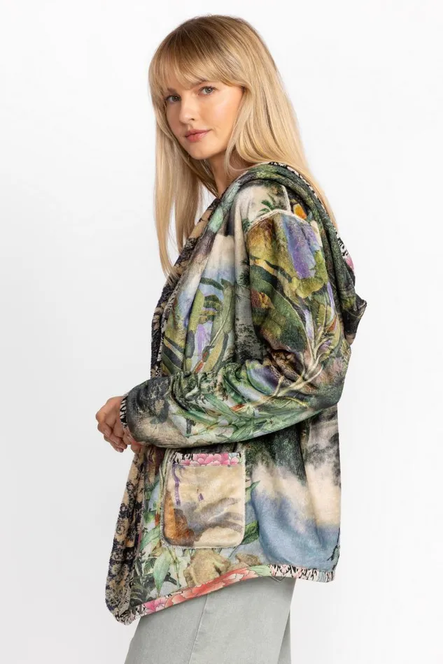 Women Outerwear Johnny Was JOAN SHERPA JACKET Rawi Scarf Print Women Outerwear Johnny Was JOAN SHERPA JACKET Rawi Scarf Print
