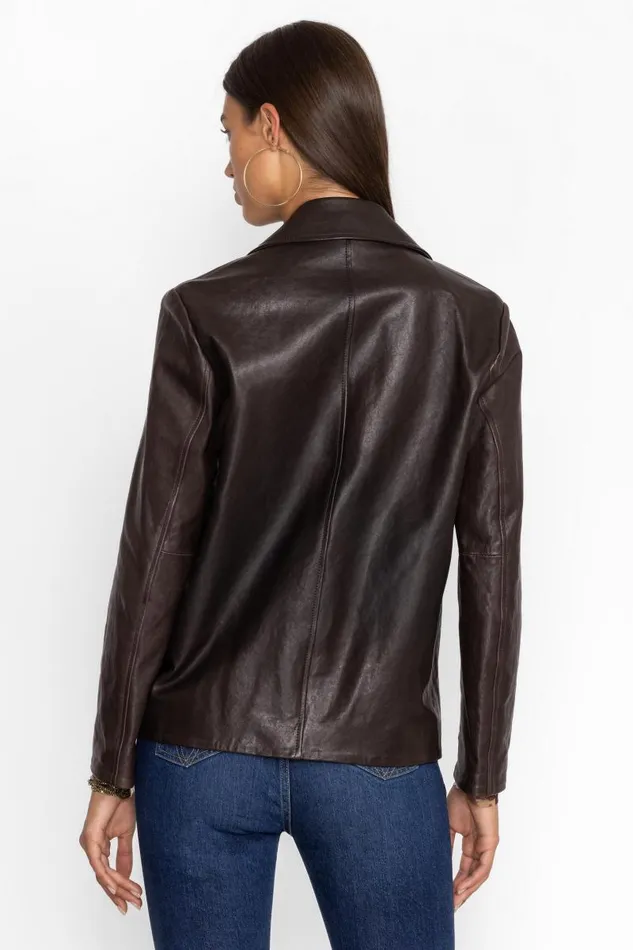 Women Outerwear Johnny Was PATCH POCKET ITALIAN LEATHER JACKET Chocolate Women Outerwear Johnny Was PATCH POCKET ITALIAN LEATHER JACKET Chocolate
