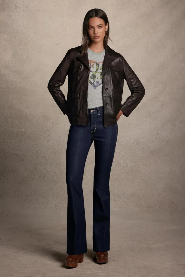 Women Outerwear Johnny Was PATCH POCKET ITALIAN LEATHER JACKET Chocolate Women Outerwear Johnny Was PATCH POCKET ITALIAN LEATHER JACKET Chocolate