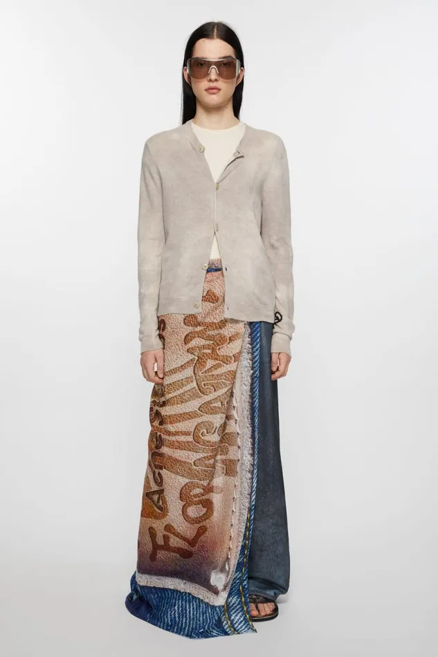 Women Oversized Print Scarf Beigeblue Acne Studios Scarves