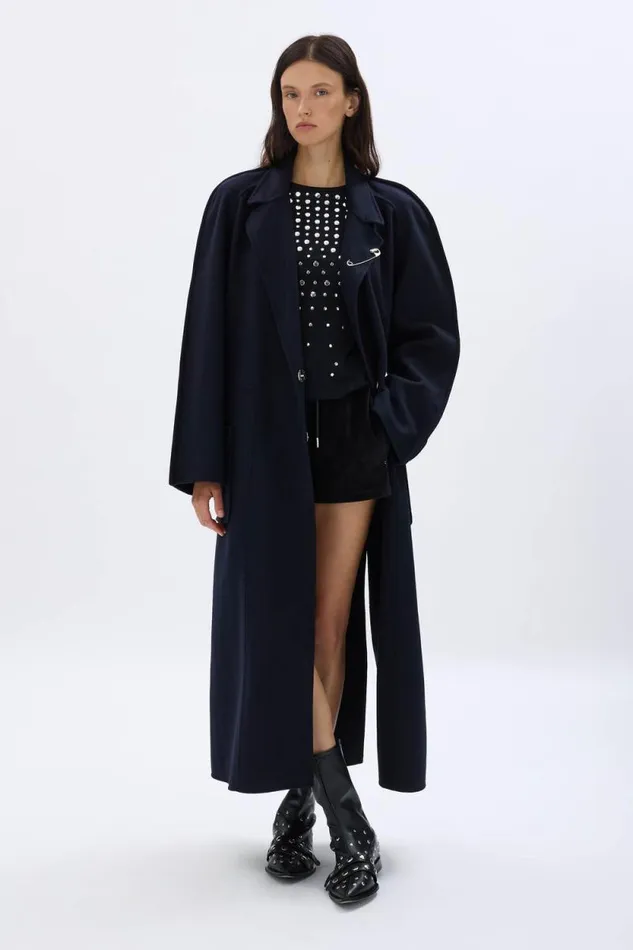 Women Oversized Reversable Coat Navy Blue Sonia Rykiel Coats