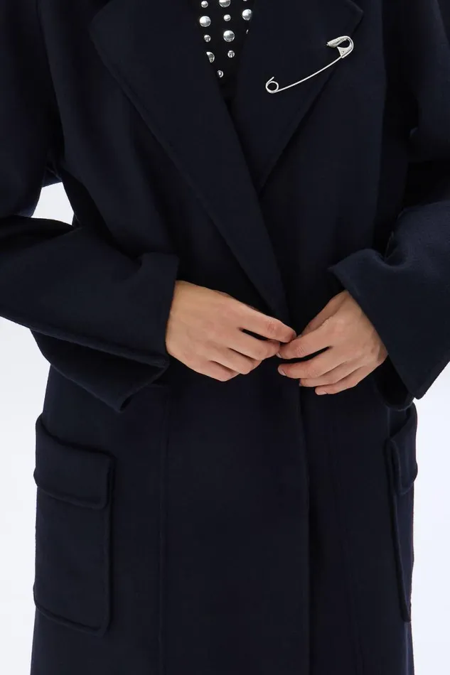 Women Oversized Reversable Coat Navy Blue Sonia Rykiel Coats