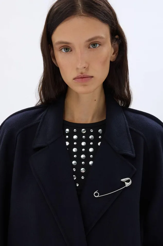 Women Oversized Reversable Coat Navy Blue Sonia Rykiel Coats