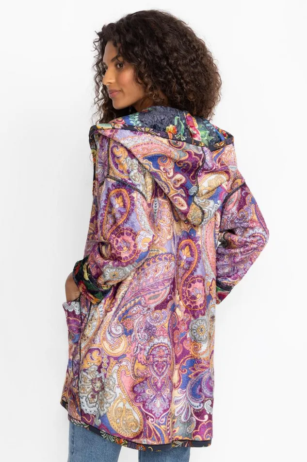 Women Plus Size Johnny Was JOAN POUCH POCKET SHERPA JACKET Darnahta Scarf Print Women Plus Size Johnny Was JOAN POUCH POCKET SHERPA JACKET Darnahta Scarf Print
