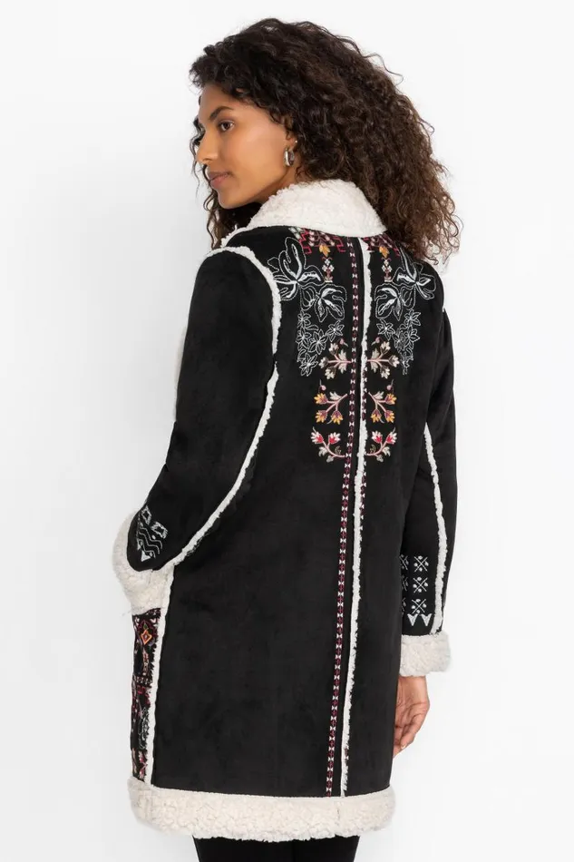 Women Plus Size Johnny Was LORI SUEDE SHERPA JACKET Black Women Plus Size Johnny Was LORI SUEDE SHERPA JACKET Black