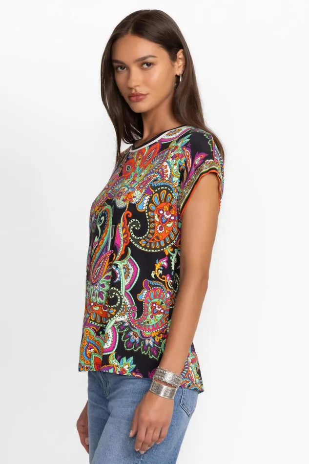 Women Plus Size Johnny Was THE JANIE FAVORITE RELAXED TEE Cachemir Scarf Print Women Plus Size Johnny Was THE JANIE FAVORITE RELAXED TEE Cachemir Scarf Print