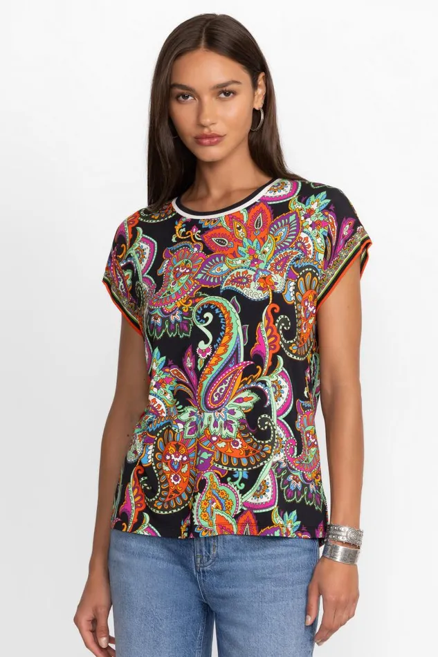 Women Plus Size Johnny Was THE JANIE FAVORITE RELAXED TEE Cachemir Scarf Print Women Plus Size Johnny Was THE JANIE FAVORITE RELAXED TEE Cachemir Scarf Print