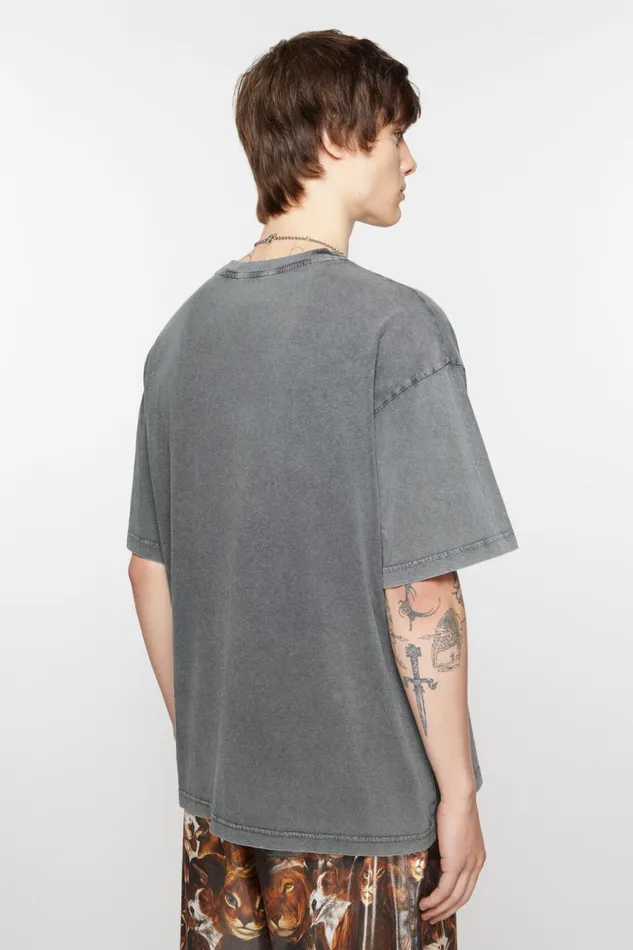 Women Print Tshirt 8211 Relaxed Fit Faded Black Acne Studios Tshirts