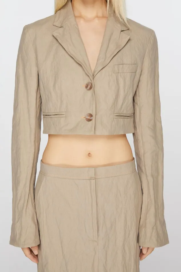 Women Regular Fit Suit Jacket Cold Beige Acne Studios Suit Jackets