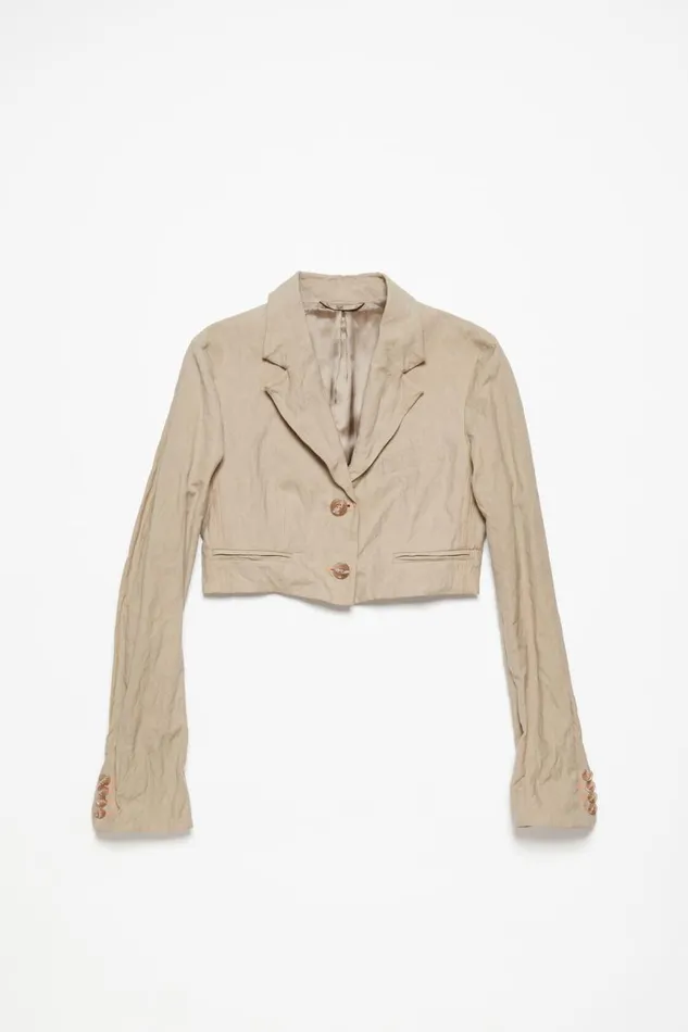 Women Regular Fit Suit Jacket Cold Beige Acne Studios Suit Jackets