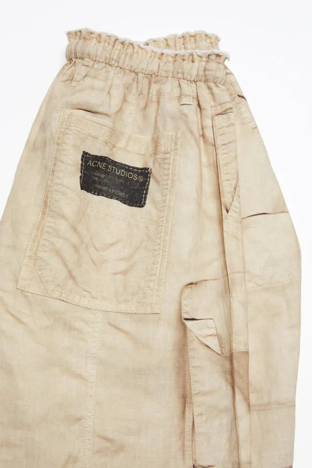 Women Relaxed Fit Printed Trousers Oat Beige Acne Studios Trousers