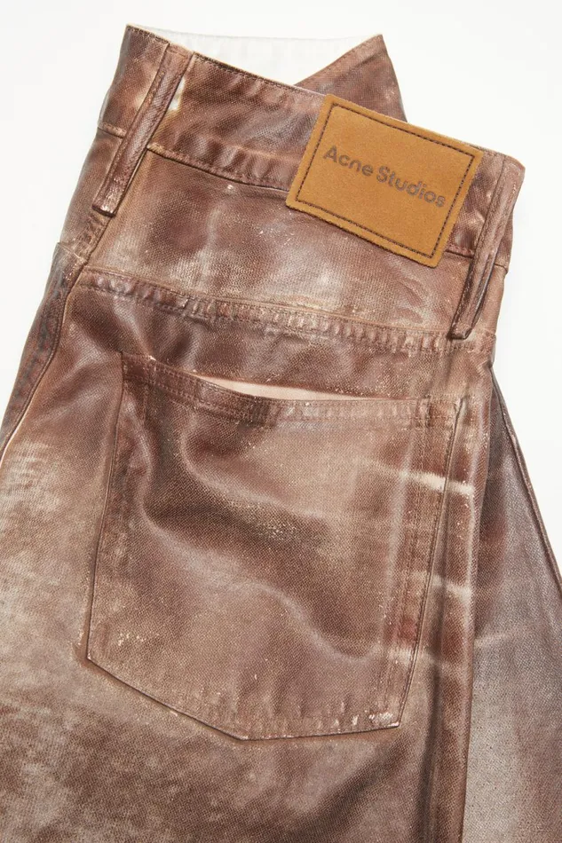 Women Relaxed Fit Waxed Jeans Caramelwhite Acne Studios Jeans