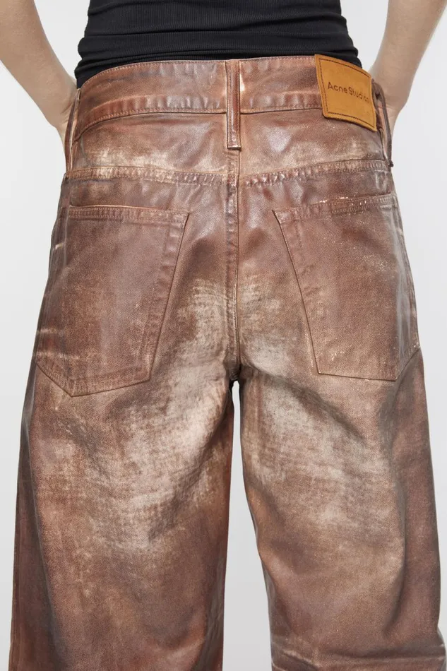 Women Relaxed Fit Waxed Jeans Caramelwhite Acne Studios Jeans