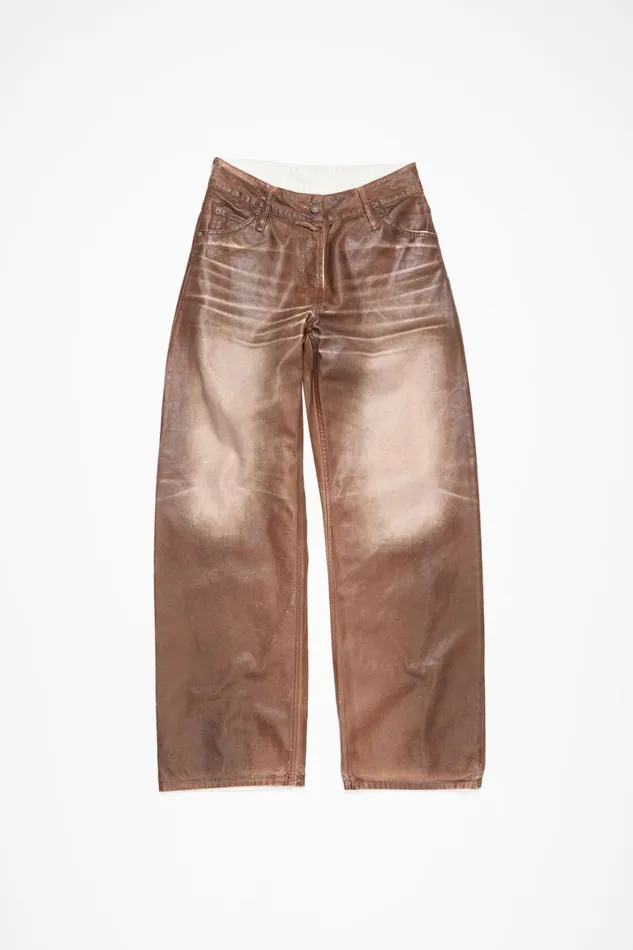 Women Relaxed Fit Waxed Jeans Caramelwhite Acne Studios Jeans