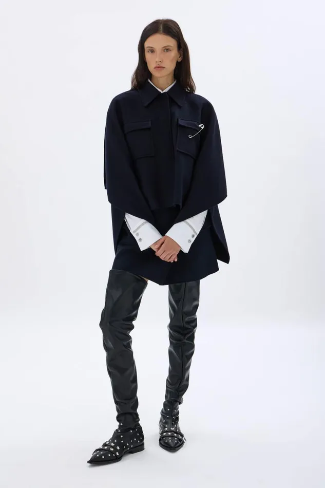 Women Reversable Cape Navy Blue Sonia Rykiel Jackets